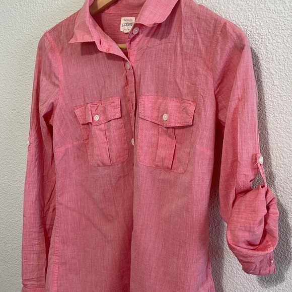J. Crew Woman Rosy Pink Button Shirt Size XS - Picture 3 of 8